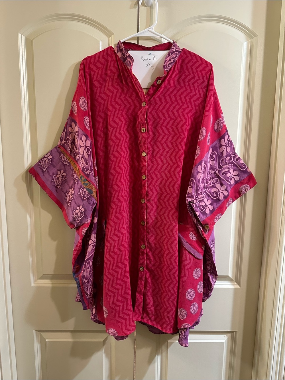 Kantha Bae Free To Be Silk Button Down New with Tags
